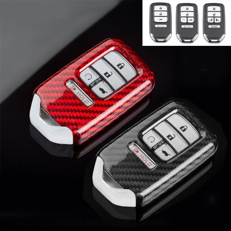 For Honda Civic Accord Cr-v Pilot HR-V Carbon Fiber Remote Key Cover Case Fob - Image 1 of 1