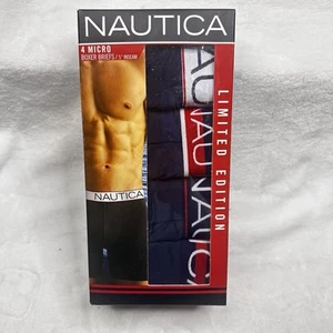 Nautica 4 Pack Micro Boxer Briefs Limited Edition Mens Large 36-38” Blue NIB - Picture 1 of 5