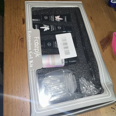 Kit de uñas de gel de extensión de polietileno, kit de construcción blanco claro rosa con nude  Foto 1 de 4