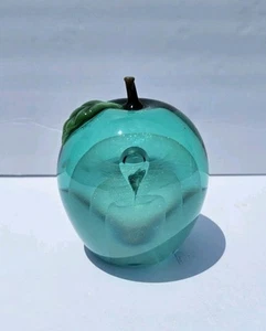 Exquisites Vintage signiertes ORIENT & FLUME Kunstglas opak grüner Apfel - Bild 1 von 8