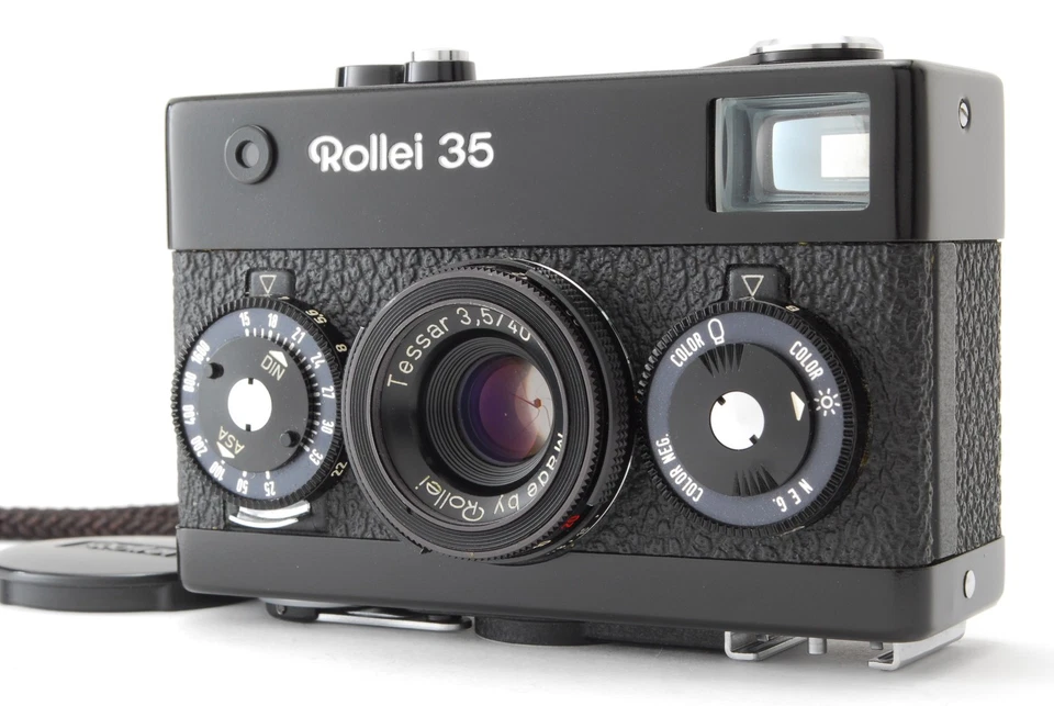 [NEAR MINT / Case] Rollei 35 Black Body Film Camera Tessar 40mm f/3.5 From Japan - Image 1 of 4
