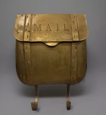 Bolsa de sillín de latón macizo vintage Adirondack buzón de pesca correo postal de Estados Unidos pared Foto 1 de 4