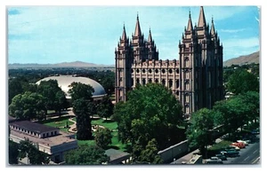 Luftaufnahme des Temple Square in Salt Lake City Utah Postkarte - Bild 1 von 2