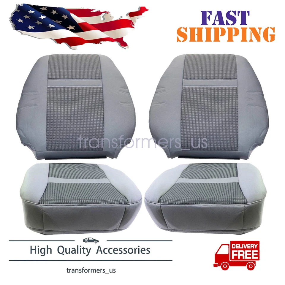 Cubierta de asiento inferior y superior gris para conductor y pasajero para Dodge Ram 1500 2500 2007 Foto 1 de 4