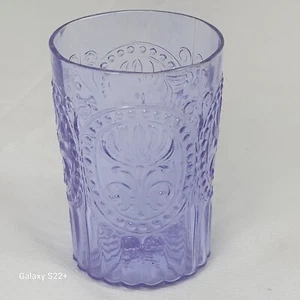 Fleur de Lys Becher Transparent Lavendel Langlebig & Stilvoll 4-1/2 H x 3-1/4" B Vintage - Bild 1 von 8
