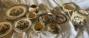 Antique Edge Malkin & Co Chang Chinoiserie Plate Pitcher set of 23 - Picture 1 of 6