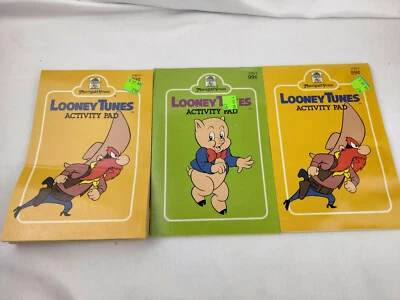 3 - Looney Tunes Activity Pads - 1981 - Porky Pig / Yosemite Sam - not used - Image 1 of 4
