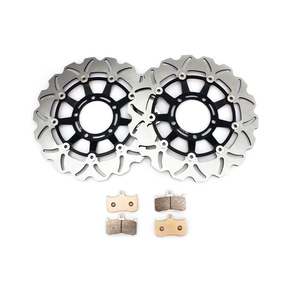 Par de discos de freno delanteros negros para Triumph pastillas rotores Daytona 675 2006 2007 2008 Foto 1 de 4