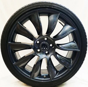 Tesla Model 3 20" (20 inch) True Turbine Wheel Tire Set w/TPMS in Dark Gunmetal - Picture 1 of 9