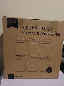 Airtight Food Storage Containers with Lids, Vtopmart 6 pcs W/Free Marker - Picture 1 of 4