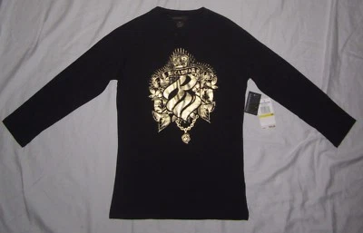 Camisa manga larga ROCAWEAR para niñas nueva con etiquetas - talla M (10-12) - negra/dorada metálica Foto 1 de 4