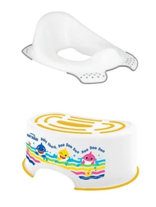 Unisex Toddler Toilet Training Seat Bundled with Step Stool Seat White/Yellow - Picture 1 of 10