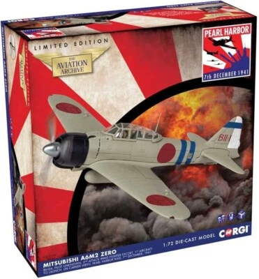 Corgi - AA33109 Mitsubishi A6M2 Zero Pearl Harbor 80th Model Airplane 1:72 New - Image 1 of 3