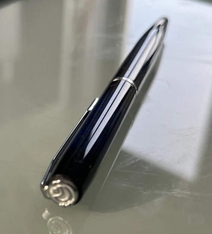 ELYSEE Kugelschreiber, blau marmoriert Silber abgesetzt Etui Stift Schreibwaren - Bild 1 von 4