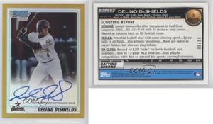2010 Bowman Draft Chrome Prospects Gold Refractor /50 Delino DeShields Jr Auto