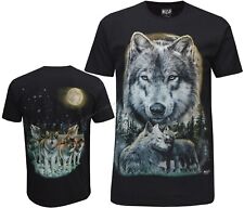 Wolf Pack Biker Native American Indian Animal 100% Cotton T - Shirt M - 3XL