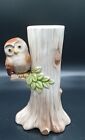 Vintage Otagiri 1981 Owl On Tree Vase Japan 5.5" Tall F1