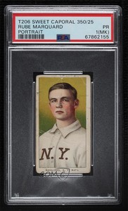 1909-11 T206 Sweet Caporal 350 Factory No 25 Back Rube Marquard (Portrait) PSA 1