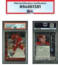 2001-02 BAP MEMORABILIA PAVEL DATSYUK #303 RUBY PARALLEL ROOKIE RC/200 PSA 8