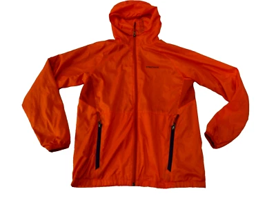 Cortavientos MARMOT XL Juvenil, Para Mujer PEQUEÑA Con Capucha Forrada Cremallera Completa Bolsillos Naranja Foto 1 de 4