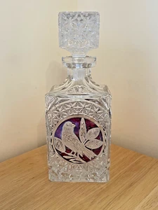 Superb Vintage 1970s Hofbauer Byrdes Whiskey Glass Ruby Finch Decanter - Picture 1 of 12