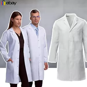 White Lab Coat Laboratory Medical Uniform Warehouse Doctor Overall Food Industry - Picture 1 of 7