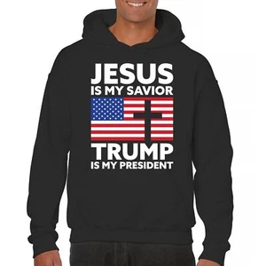 Jesus is My Savior Trump Is My President Sweatshirt 2024 Christian FJB Hoodie - Picture 1 of 36