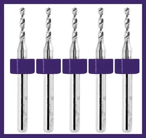 1,30 mm 0,051 Zoll VHM-Bohrer-Einsätze - FÜNF STÜCK - 1/8 Zoll Schaft 1,3 mm R/S - Bild 1 von 4