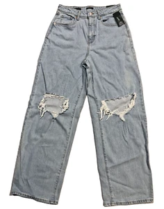 Wild Fable Women's Super-High Rise Baggy Jeans Light Wash Size 6 - Picture 1 of 12