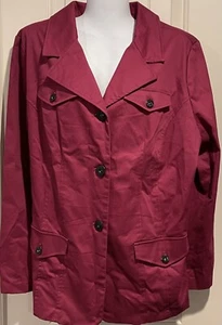 Liz & Me Button Front Cotton Jacket - 1X (18/20W) - NWT $50 - Picture 1 of 2