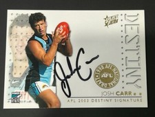 2003 AFL Select XL Ultra Series Destiny Signature Card DS2 Josh Carr 125/428