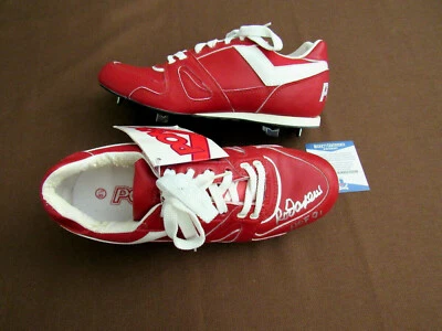 ROD CAREW HOF 91 TWINS ANGELS SIGNED AUTO VINTAGE PONY METAL CLEATS BECKETT BOX - Image 1 of 4