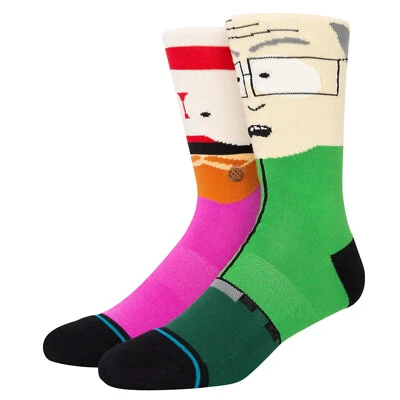 Calcetines STANCE South Park Mr Garrison Crew talla L grandes (9-13) verde rosa Mr Hat Foto 1 de 3