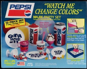 Pepsi "Watch Me Change Colors" Majik Party Set 1980's Chilton Toys Made In USA - Picture 1 of 8