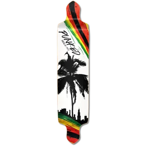 Yocaher Drop Down Longboard Deck - Palm City Rasta (NUR DECK) - Bild 1 von 5
