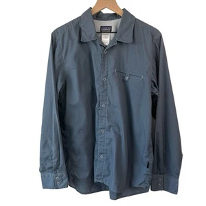 Patagonia Mens Shirt Medium Gray Blue Organic Cotton Western Workwear Hiking - Picture 1 of 6
