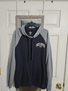Under Armour Hoodie Mens Black & Gray Color Block Sweatshirt/Pockets / XXL  - Picture 1 of 20