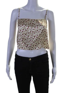 Reformation Womens Silk Floral Print Spaghetti Strap Cami Gold Size XS - Picture 1 of 6