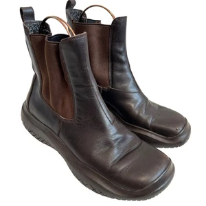 Prada chelsea boots EU 38 US 8 womens dark brown leather chunky Vibram soles 90s - Picture 1 of 16