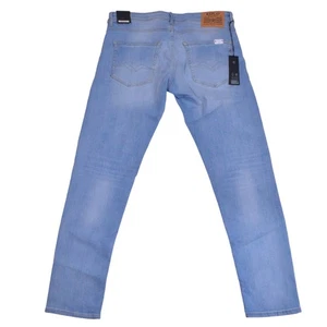 NEW Replay Mens Jeans 33x32 Regular Slim Light Blue Cotton Blend - Picture 1 of 12