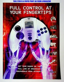 Interact 3rd Party Dreamcast Controller 1999 Print Magazine Ad Poster ADVERT