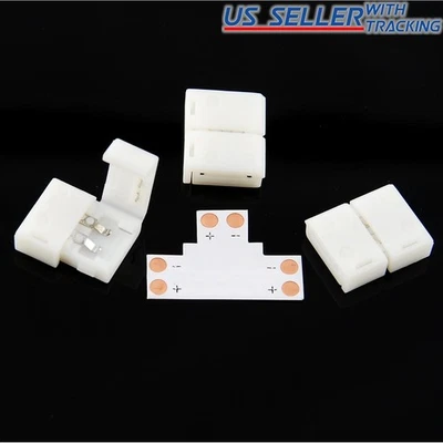 5-pack 8mm T-shaped Solderless Splitter Coupler Connector for 3528 LED Strip - Image 1 of 2