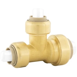 Jones Stephens C77443LF 3/4" x 1/2" x 1/2" PlumBite Push On - Brass - Picture 1 of 1