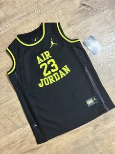 Nike Air Jordan 23 Basketball Jungen Jugend Trikot schwarz Volt grün ~ Größe 6 - Bild 1 von 8