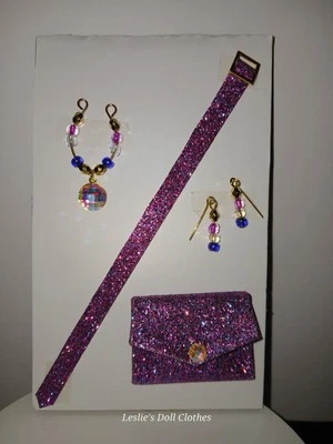 Paquete de accesorios de 4 piezas Bling púrpura rosa azul para muñecas de 11,5" 12" Foto 1 de 2