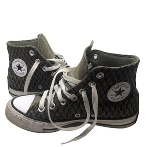 Converse All Stars Chuck Taylor Herringbone Army Green Canvas Hi Top Shoes - Picture 1 of 7