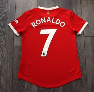 WOMENS S MANCHESTER UNITED HOME FOOTBALL SHIRT 2021 2022 SOCCER JERSEY RONALDO - Picture 1 of 10