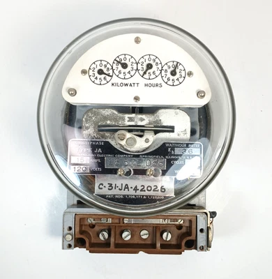 Medidor eléctrico monofásico tipo JA 15 amperios 120 voltios de SANGAMO Electric Co PIEZAS Foto 1 de 4
