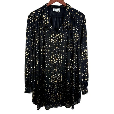 Blusa Camisa Top Joanna Talla Grande 4X Vintage Años 80 90 Estrellas Doradas Usable Arte Foto 1 de 4