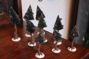 Set of  9 PINEWOOD TREES Dept 56 North Pole Woods - Picture 1 of 11